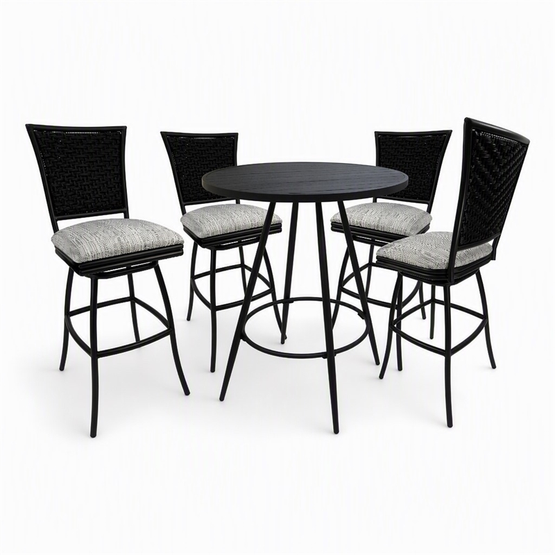 Afuera Living Erin 5-Piece Outdoor Fabric Pub Set with Multi-Color Finish