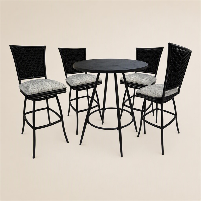 Afuera Living Erin 5-Piece Outdoor Fabric Pub Set with Multi-Color Finish