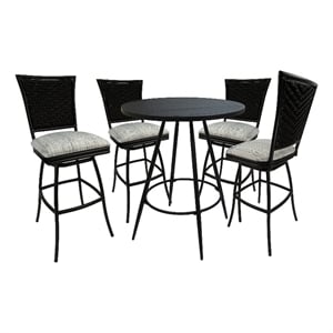 Afuera Living Erin 5-Piece Outdoor Fabric Pub Set with Multi-Color Finish