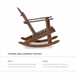 Afuera Living Solid Acacia Wood Outdoor Rocker in Acorn Brown Stain