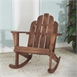 Afuera Living Solid Acacia Wood Outdoor Rocker in Acorn Brown Stain
