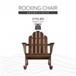 Afuera Living Solid Acacia Wood Outdoor Rocker in Acorn Brown Stain