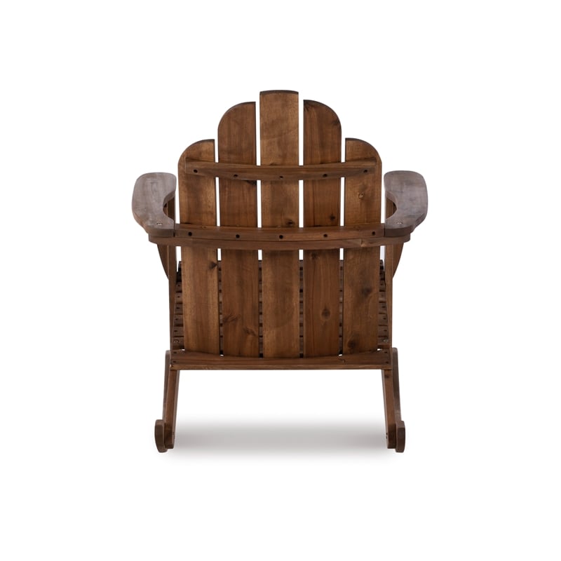 Afuera Living Solid Acacia Wood Outdoor Rocker in Acorn Brown Stain
