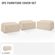 Afuera Living 3-Piece Vinyl Outdoor Loveseat Cover Set in Tan