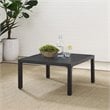 Afuera Living Matte Black Outdoor Metal Coffee Table with Slatted Top