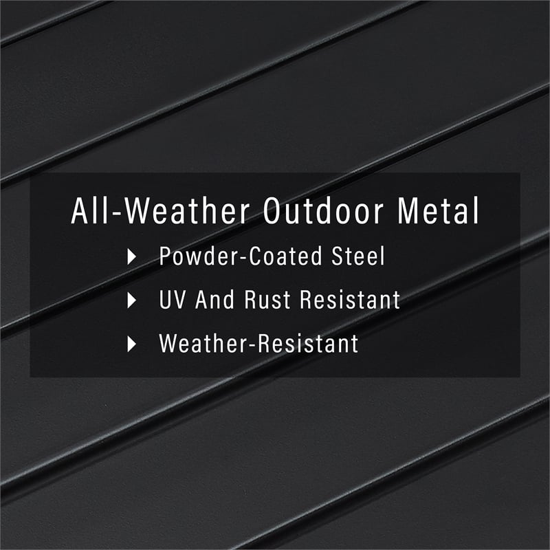 Afuera Living Matte Black Outdoor Metal Coffee Table with Slatted Top