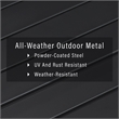 Afuera Living Matte Black Outdoor Metal Coffee Table with Slatted Top