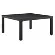 Afuera Living Matte Black Outdoor Metal Coffee Table with Slatted Top