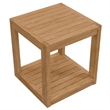 Afuera Living Teak Wood Patio Side Table in Natural Finish