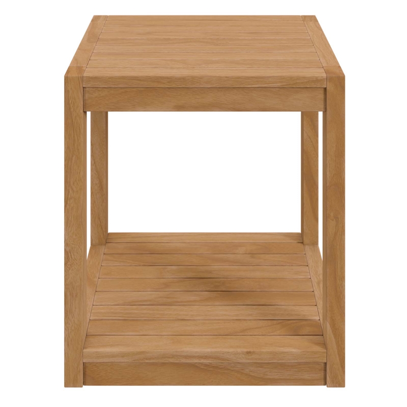Afuera Living Teak Wood Patio Side Table in Natural Finish
