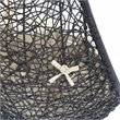 Afuera Living Outdoor Rattan Swing Chair with Stand in Black and Beige