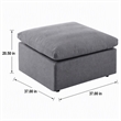 Afuera Living Modern Outdoor Patio Ottoman in Gray Finish