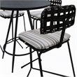 Afuera Living Outdoor Metal Pub Set with Beige Striped Fabric and Black Frame