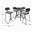 Afuera Living Outdoor Metal Pub Set with Beige Striped Fabric and Black Frame