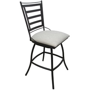 Afuera Living Armless 30&quot Outdoor/Indoor Swivel Bar Stool in Cream Fabric