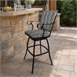 Afuera Living Jenna Counter Height Swivel Stool in Multi-Color and Black