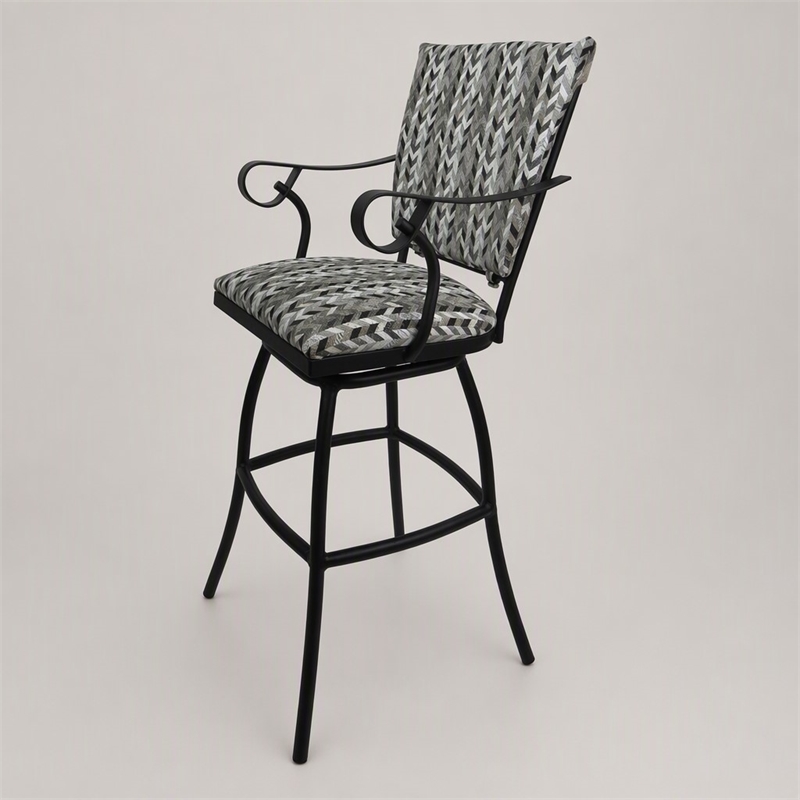 Afuera Living Jenna Counter Height Swivel Stool in Multi-Color and Black