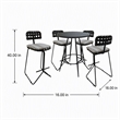 Afuera Living Metal Pub Set with Beige Striped Fabric and Gray Frame
