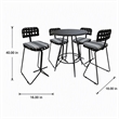 Afuera Living Outdoor/Indoor Metal Pub Set with Gray Striped Fabric Stool