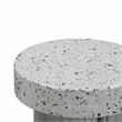 Afuera Living Round Faux Terrazzo Side Table in Gray Concrete Finish