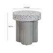 Afuera Living Round Faux Terrazzo Side Table in Gray Concrete Finish