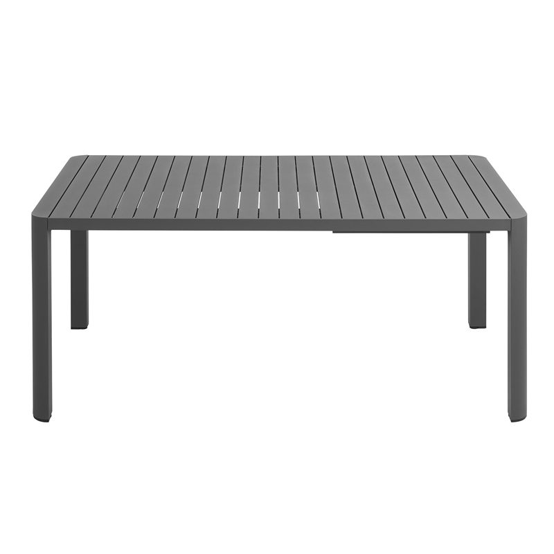 Afuera Living Aluminum Extendable Outdoor Dining Table in Grey 71-94.5 Inches
