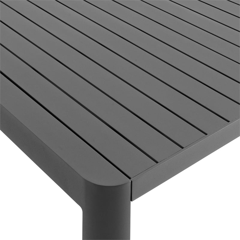 Afuera Living Aluminum Extendable Outdoor Dining Table in Grey 71-94.5 Inches