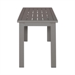 Afuera Living Aluminum Outdoor Dining Bench in Gray Granite Finish
