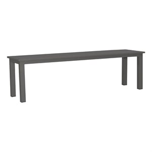 Afuera Living Aluminum Outdoor Dining Bench in Gray Granite Finish