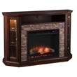 Afuera Living Wood Corner Convertible Electric Fireplace in Espresso