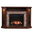 Afuera Living Wood Corner Convertible Electric Fireplace in Espresso