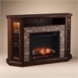 Afuera Living Wood Corner Convertible Electric Fireplace in Espresso