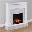 Afuera Living Faux Stone Electric Media Fireplace in White