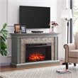 Afuera Living Stacked Stone Fireplace in Gray with 33