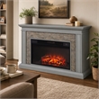 Afuera Living Stacked Stone Fireplace in Gray with 33