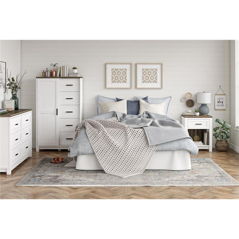 Ameriwood Home Chapel Hill 6 Drawer Dresser in White