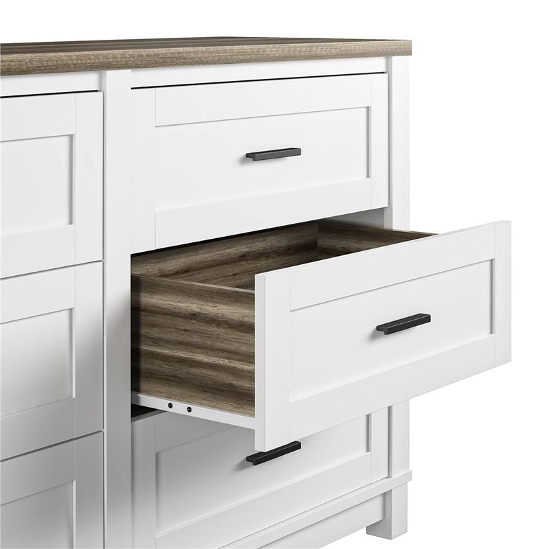 Ameriwood Home Chapel Hill 6 Drawer Dresser in White