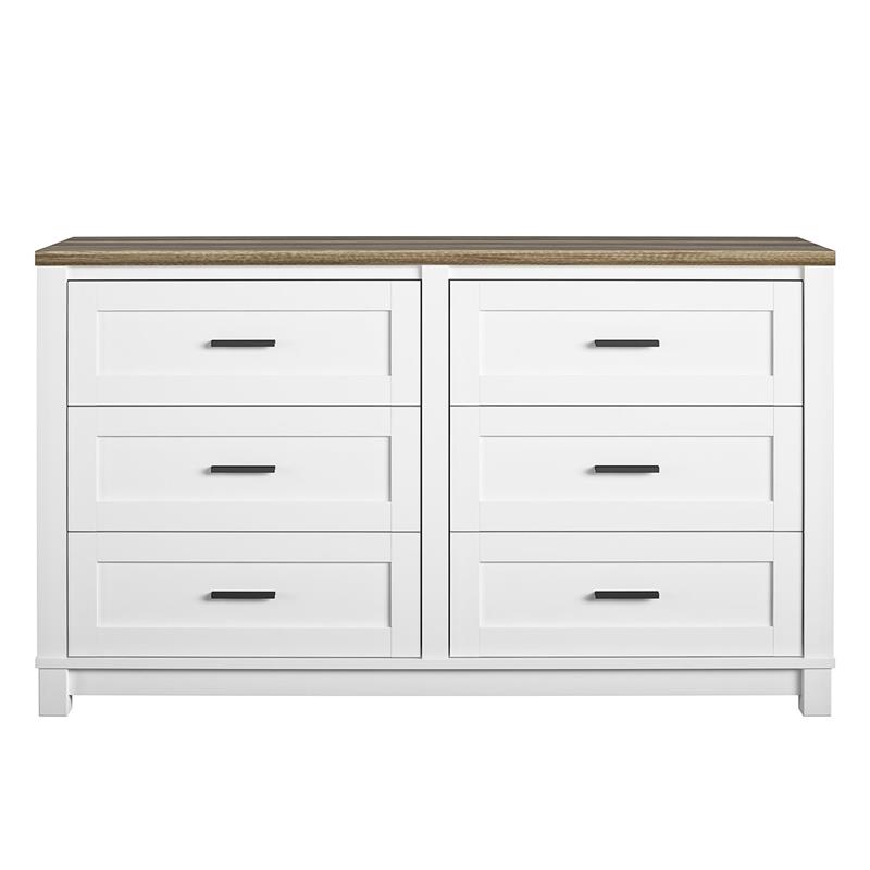 Ameriwood Home Chapel Hill 6 Drawer Dresser in White