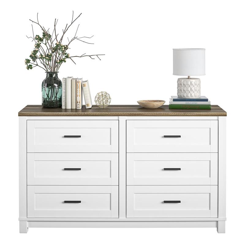 Ameriwood Home Chapel Hill 6 Drawer Dresser in White