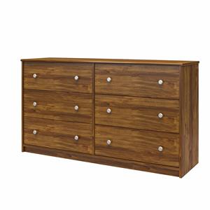 Ameriwood Home Ellwyn 6 Drawer Wide Dresser in Brown Oak