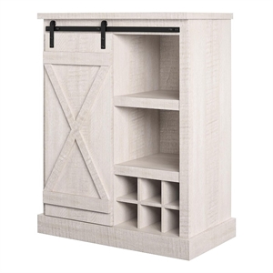 Ameriwood Home Knox County Bar Cabinet in Rustic White