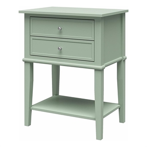 Ameriwood Home Franklin Accent Table with 2 Drawers in Pale Green