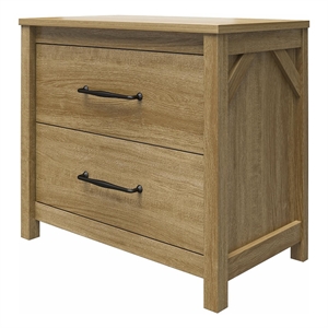 Ameriwood Home Augusta 2 Drawer Nightstand in Natural