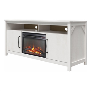 Ameriwood Home Augusta Electric Fireplace and TV Console in Ivory Oak