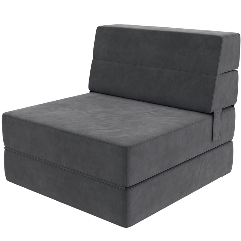 DHP Comfy Flip Out Chair and Sleeper Convertible 3in1 Design in Dark