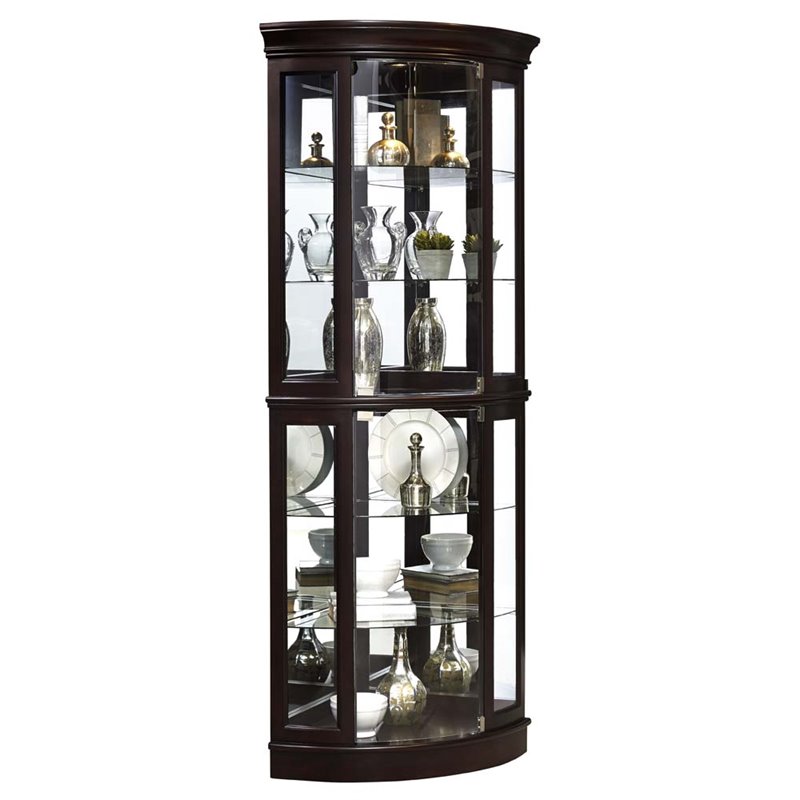 Pulaski Mirrored Corner Curio Cabinet In Sable Brown 715709399286