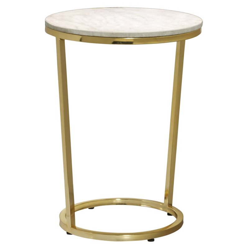 Pulaski Emory Marble Top Round Accent Table in Gold Cymax Business