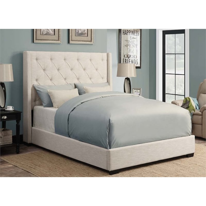 Pulaski Shelter Linen Upholstered King Bed In White 1927 270 271 Kit