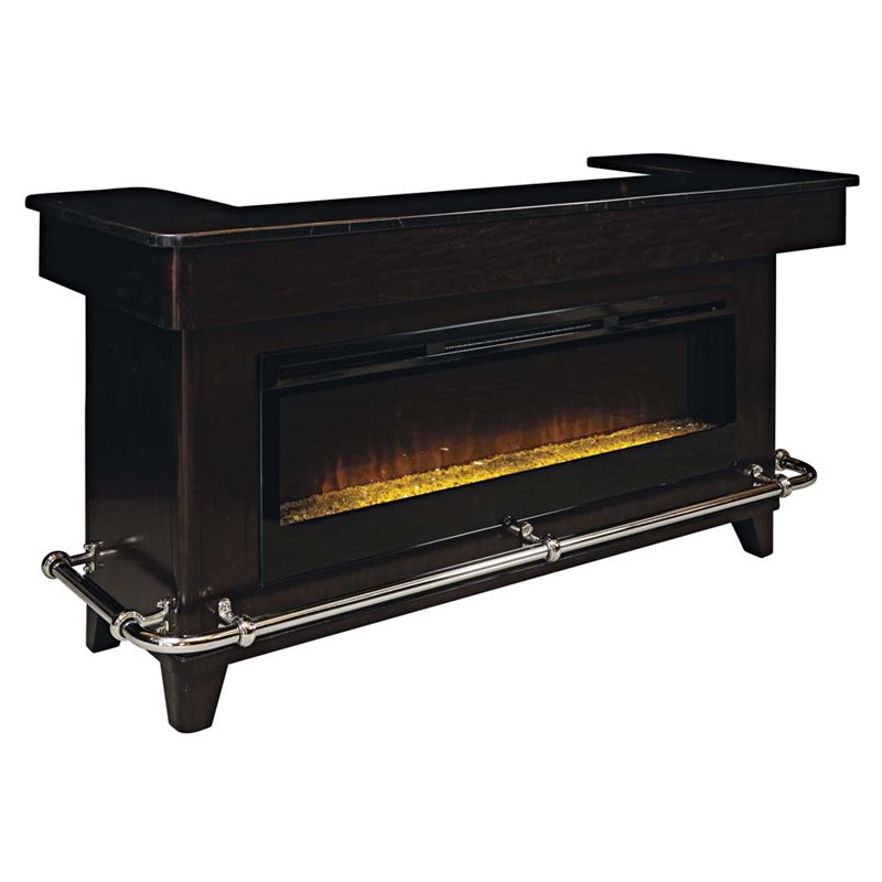 Pulaski Evo Fireplace Home Bar in Brown 67592021KIT
