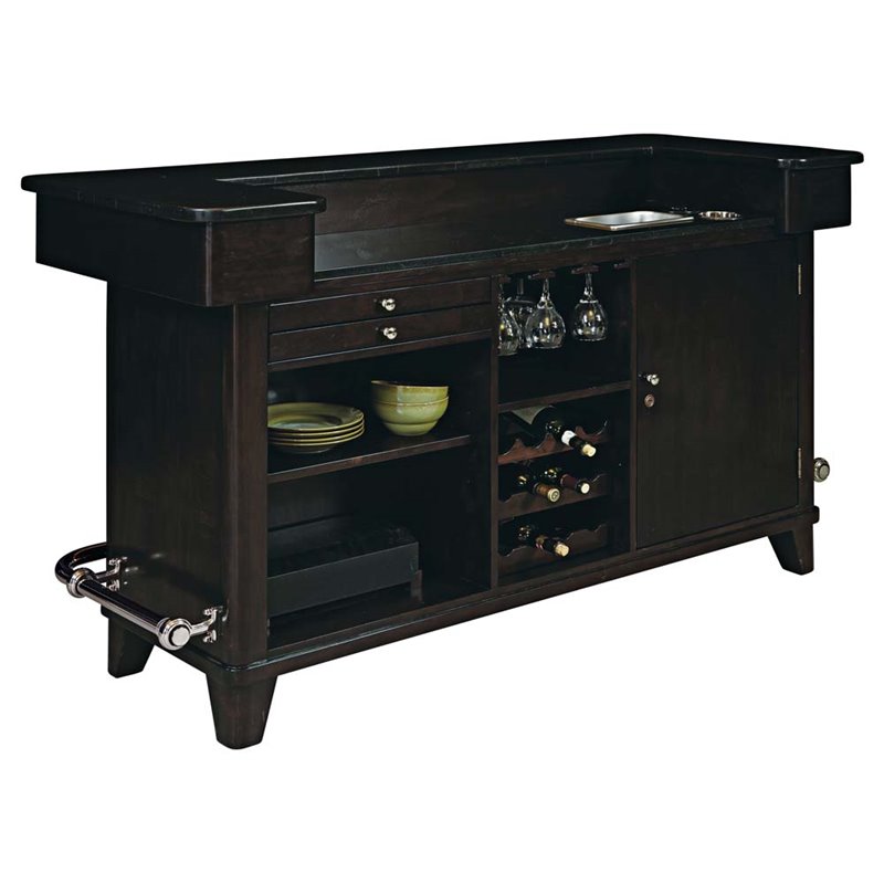 Pulaski Evo Fireplace Home Bar in Brown - 675920-21-KIT